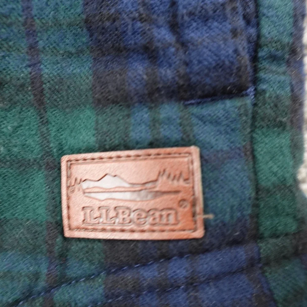NEW L.L.Bean Jacket Mens M Green Sherpa Lined Scotch Plaid Flannel Shirt Shacket